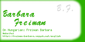 barbara freiman business card